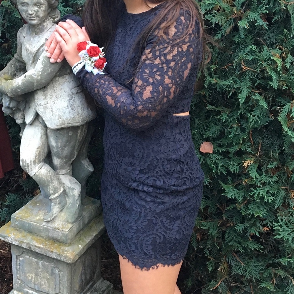 gray lace dress